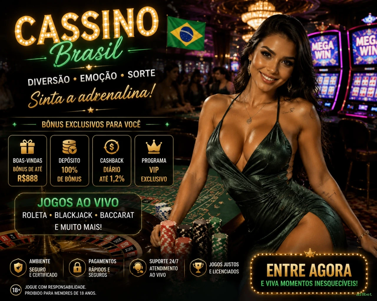 Imagem promocional da a18bet mostrando a plataforma e suas vantagens